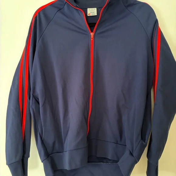 Vintage - 70’s - Blue Track Jacket with Red Stripes - Picture 2 of 3